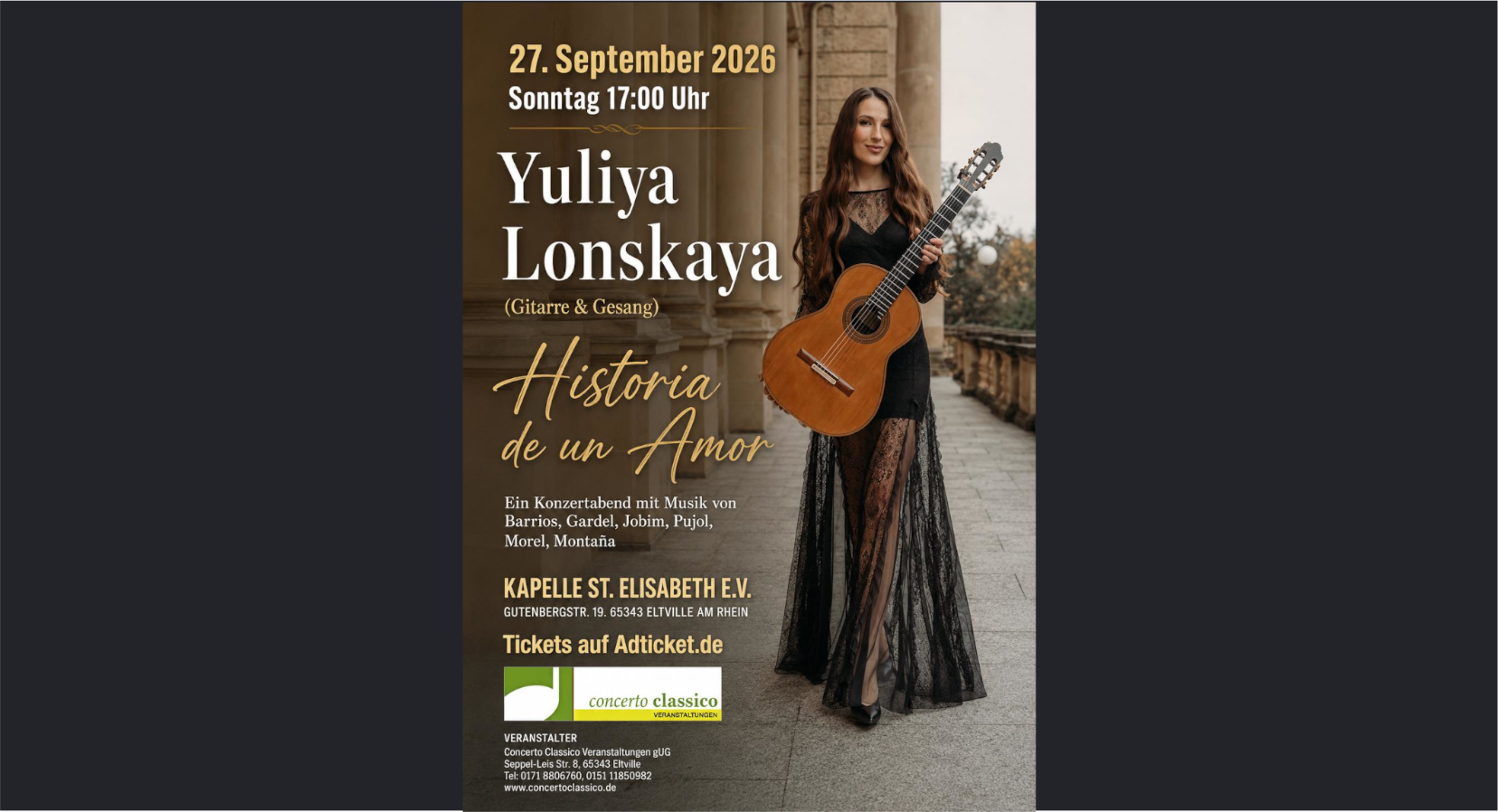 Plakat für Konzert historia de un amor